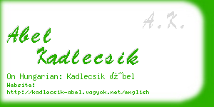 abel kadlecsik business card